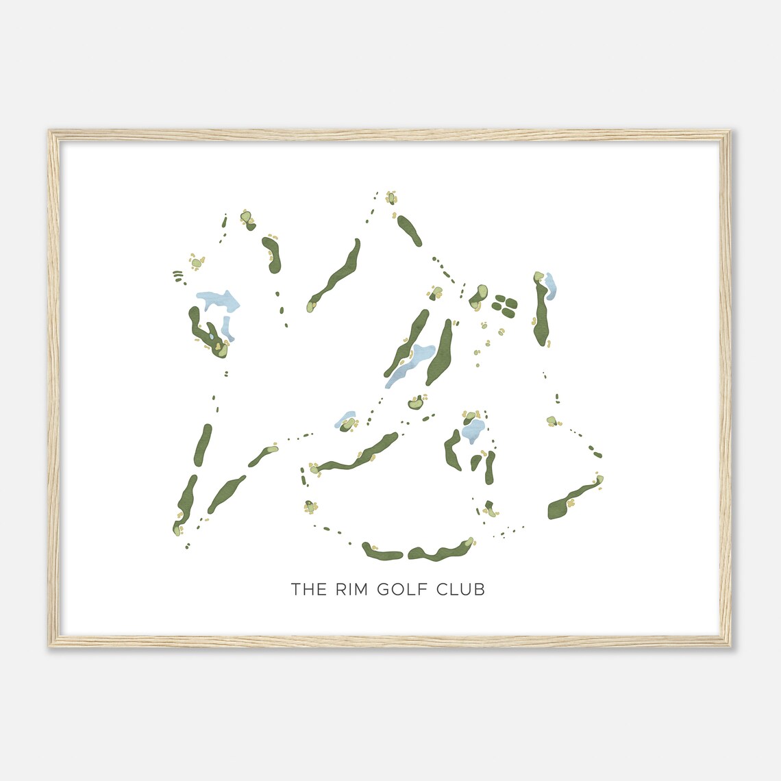 The Rim Golf Club Arizona Modern Watercolor Course Map Poster