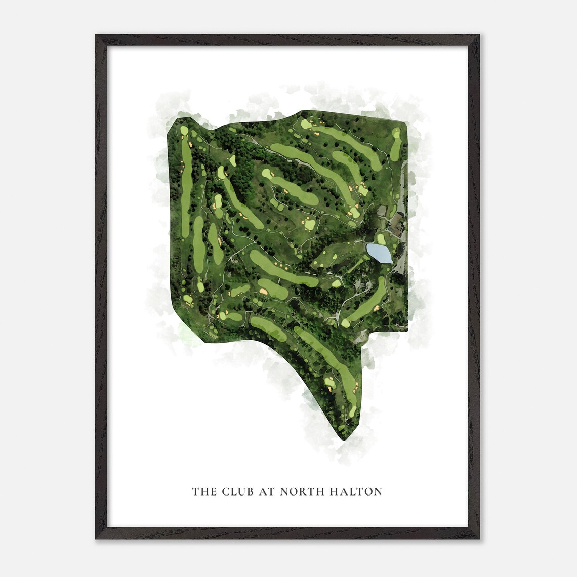 The Club at North Halton Ontario Classic Watercolor Map Poster - Image 2