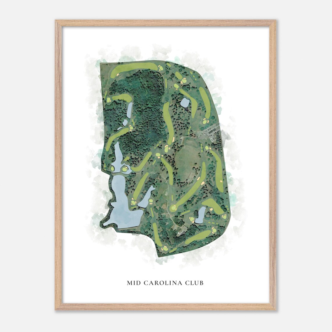 Mid Carolina Club South Carolina Classic Watercolor Map Golf Poster - Image 6