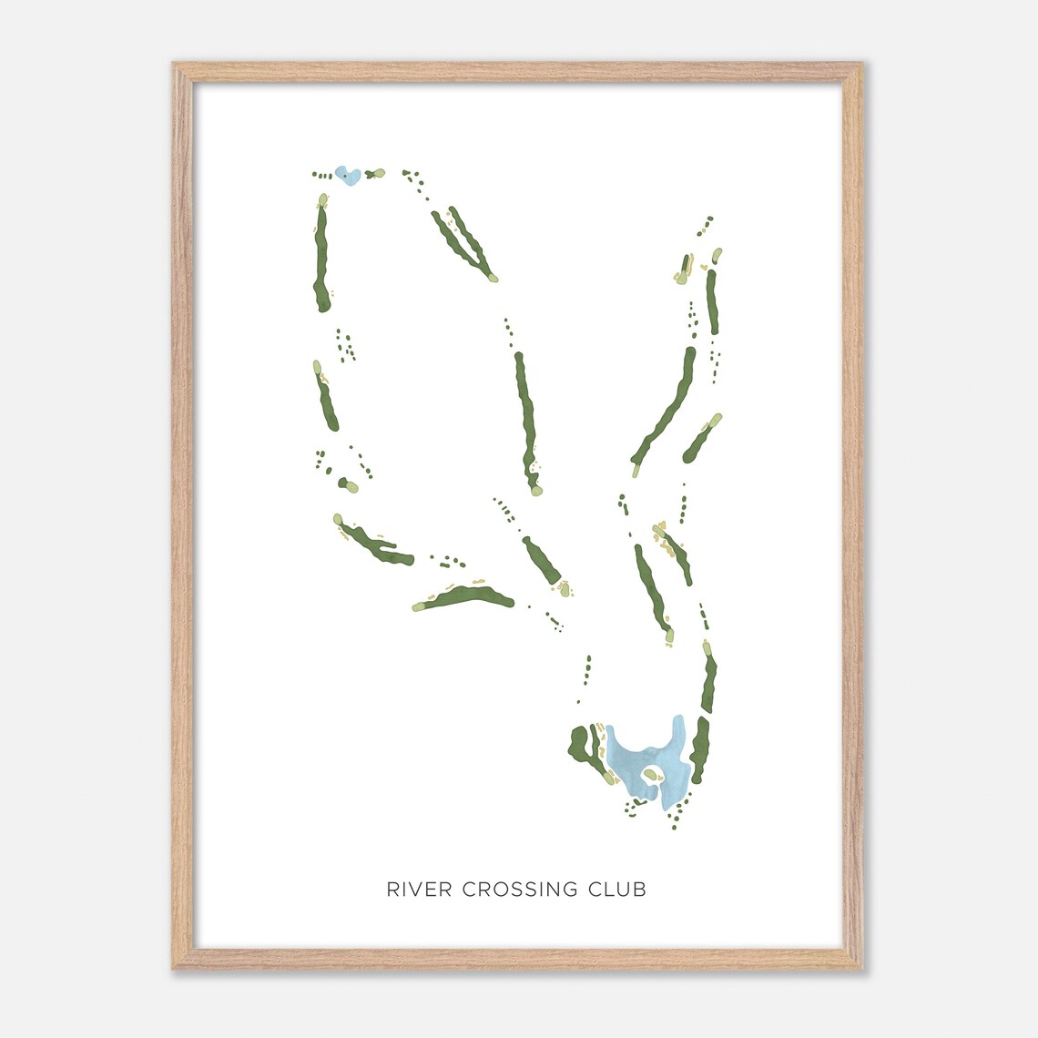 River Crossing Club Spring Branch Texas Modern Watercolor Map Golf Poster - Image 6