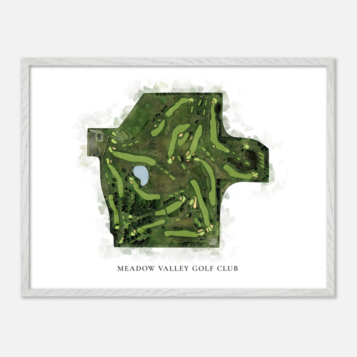 Meadow Valley Golf Club Classic Aerial Watercolor Map Poster - Image 4