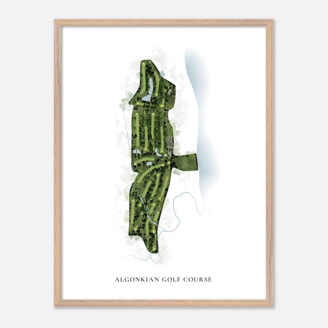 Algonkian Golf Course Sterling Virginia Classic Watercolor Map Poster - Image 2