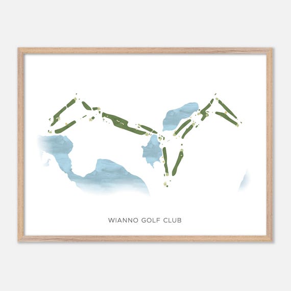 Wianno Golf Club In Barnstable Massachusetts Modern Watercolor Map Golfer Gift Golf Wall Art Golf Poster Print Course Layout
