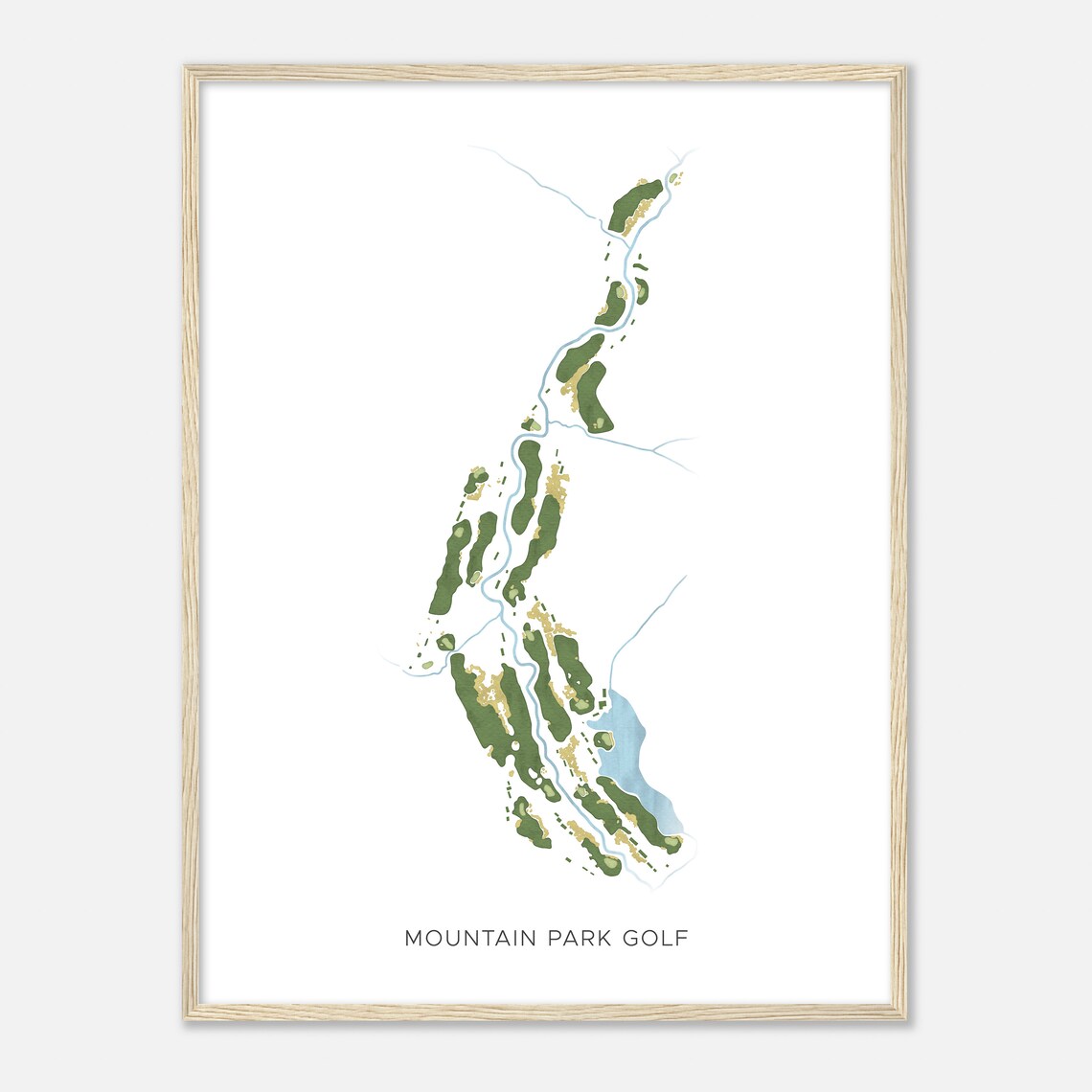 Mountain Park Golf South Carolina Modern Watercolor Map Poster - Image 2