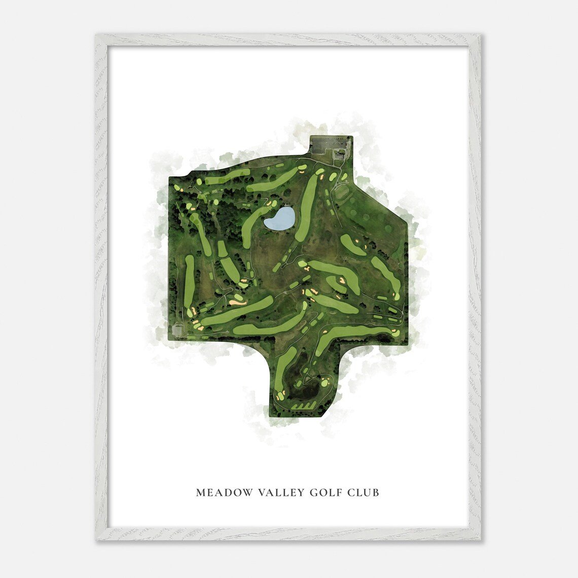 Meadow Valley Golf Club Classic Aerial Watercolor Map Poster - Image 2