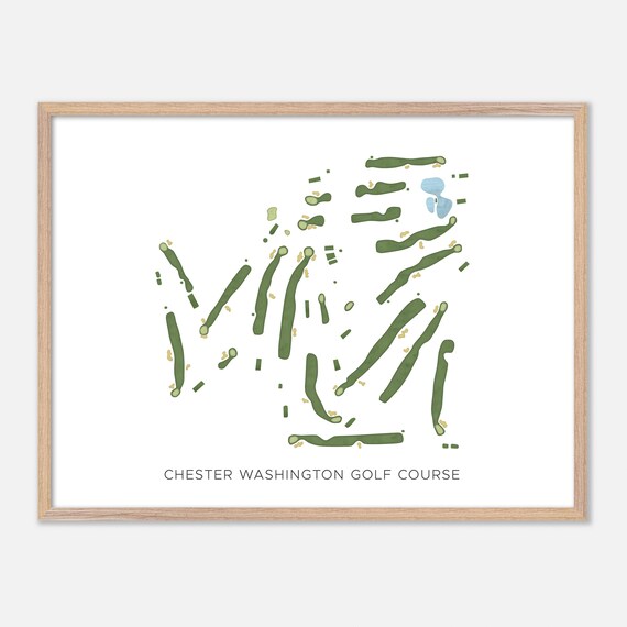 Chester Washington Golf Course Los Angeles California Watercolor Map Poster