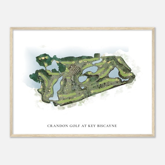 Crandon Golf At Key Biscayne Florida Classic Watercolor Map Golfer Gift Golf Wall Art Golf Poster Print Course Layout