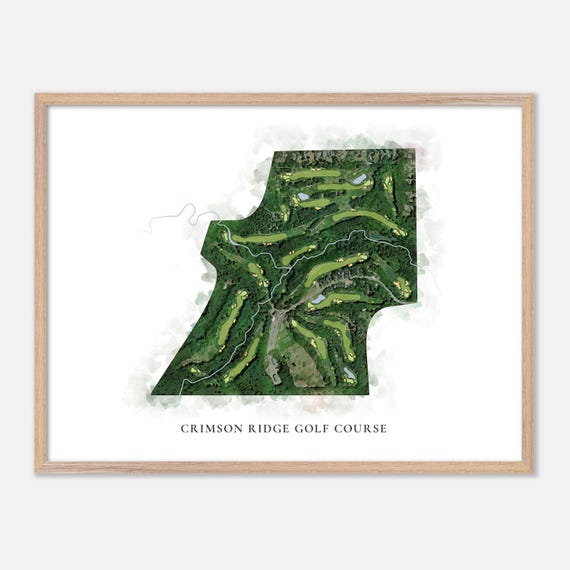 Crimson Ridge Golf Course In Canada Classic Watercolor Map Golfer Gift Golf Wall Art Golf Poster Print Course Layout