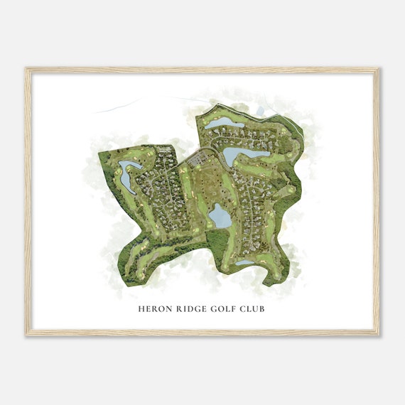 Heron Ridge Golf Club Virginia Classic Watercolor Map Golfer Gift Golf Wall Art Golf Poster Print Course Layout
