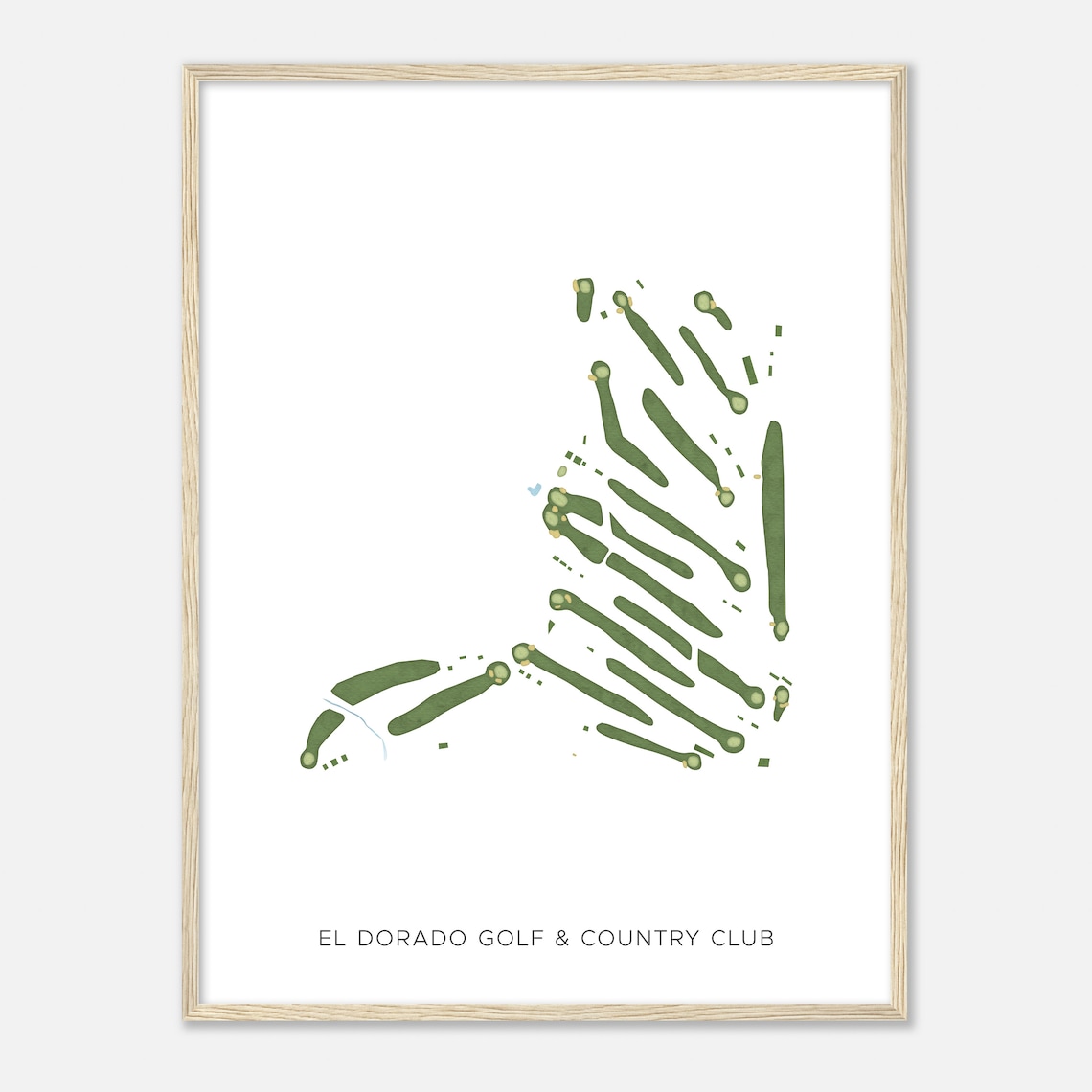 El Dorado Golf and Country Club Arkansas Modern Watercolor Golf Map Poster - Image 2