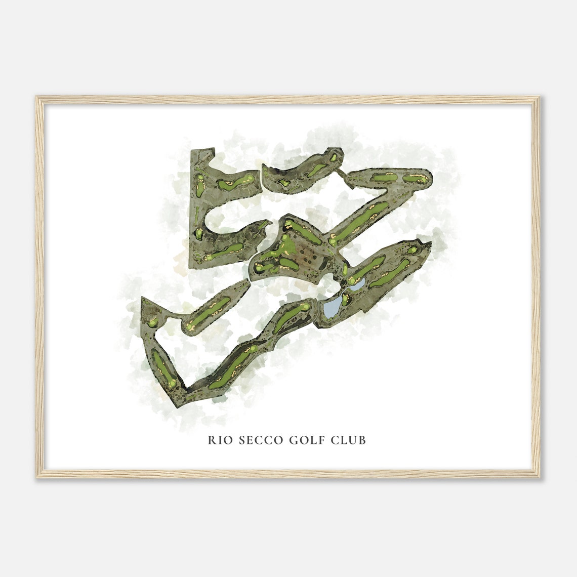 Rio Secco Golf Club Classic Style Aerial Watercolor Map Poster - Image 2