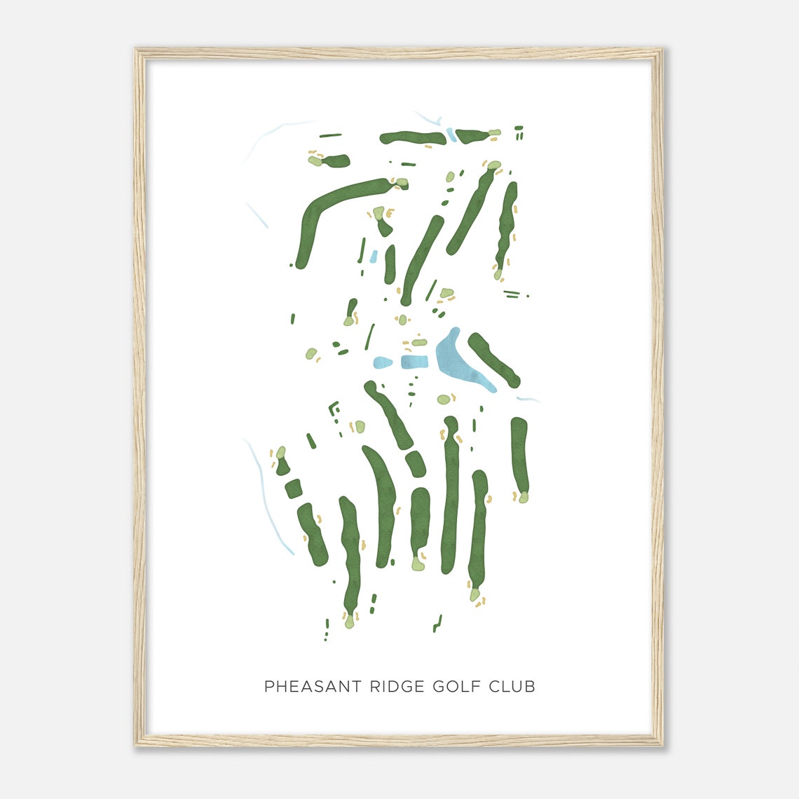 Pheasant Ridge Golf Club Modern Watercolor Golf Course Map Poster - Image 2