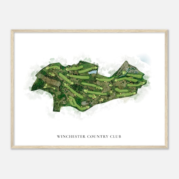 Winchester Country Club Massachusetts Classic Watercolor Map Golfer Gift Golf Wall Art Golf Poster Print Course Layout