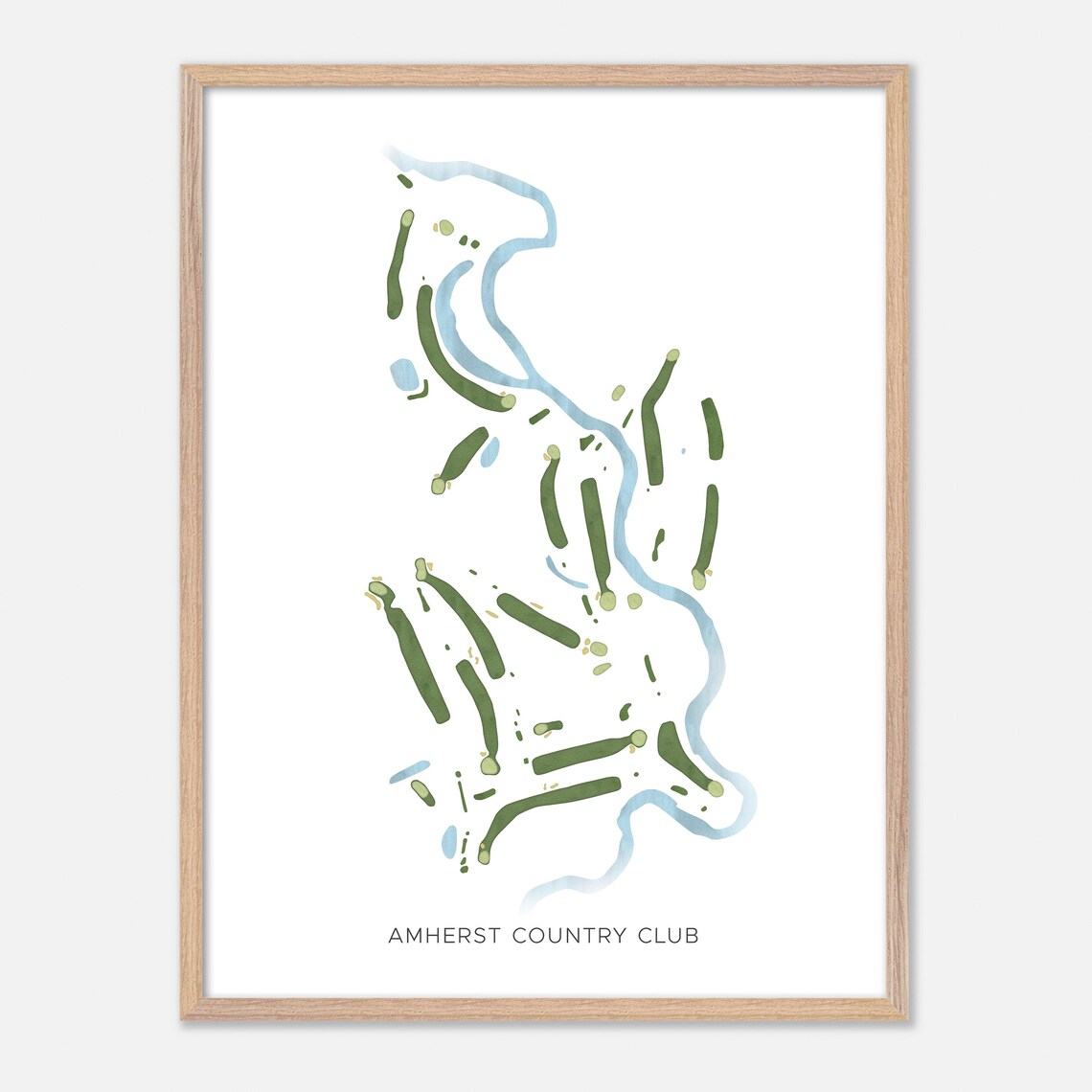 Amherst Country Club New Hampshire Modern Watercolor Map Poster - Image 6