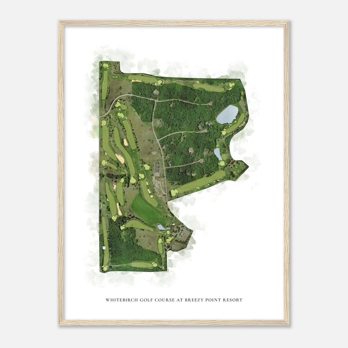 Whitebirch Golf Course Breezy Point Resort Minnesota Map Art Poster
