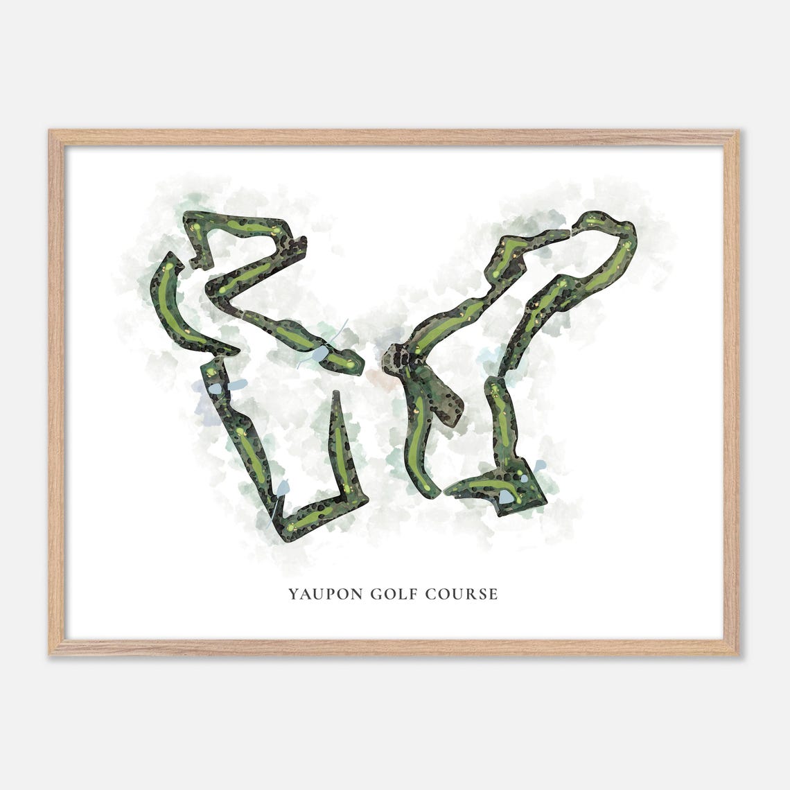 Yaupon Golf Course Lakeway Texas Classic Watercolor Map Poster