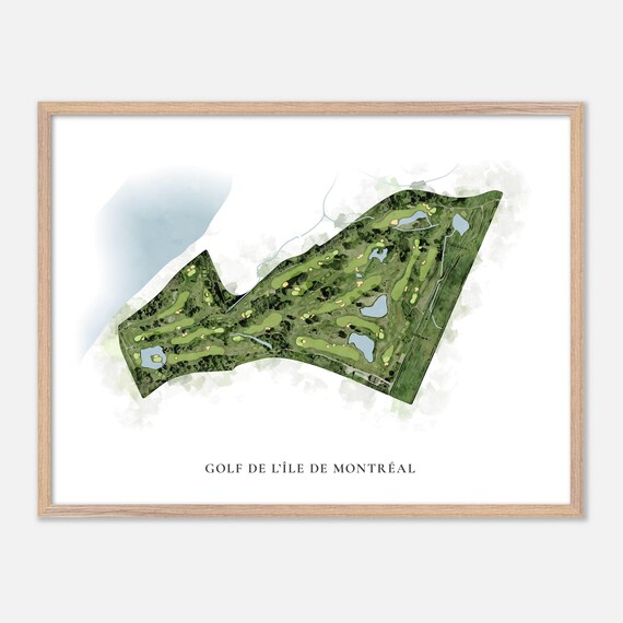 Golf de L'Île de Montréal Classic Watercolor Golf Course Map Poster