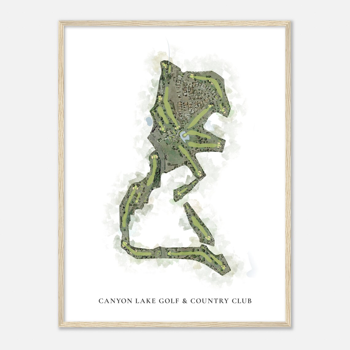 Canyon Lake Golf and Country Club Watercolor Map Golfer Poster - Image 2