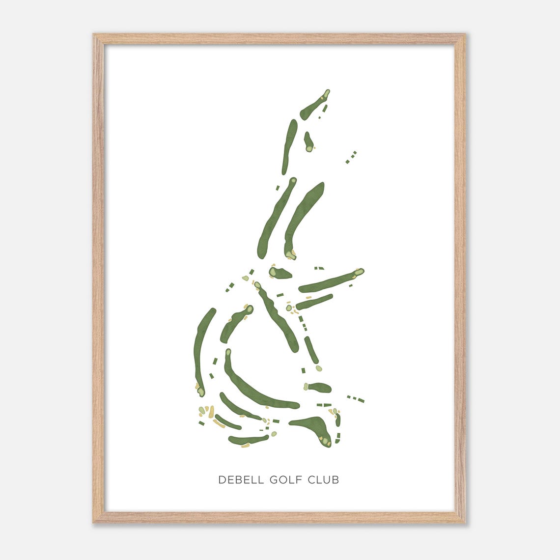 Debell Golf Club Modern Watercolor Golf Course Map Art Print - Image 2