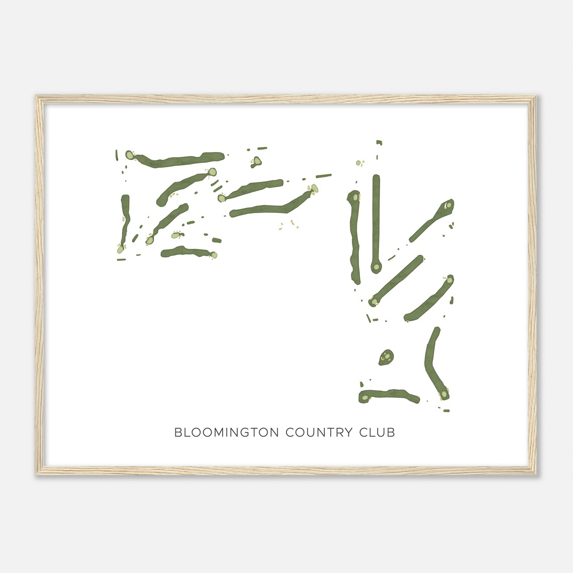 Bloomington Country Club Modern Minimalist Watercolor Golf Map Poster