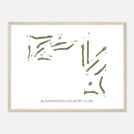Bloomington Country Club Indiana Modern Watercolor Map Golfer Gift Golf Wall Art Golf Poster Print Course Layout
