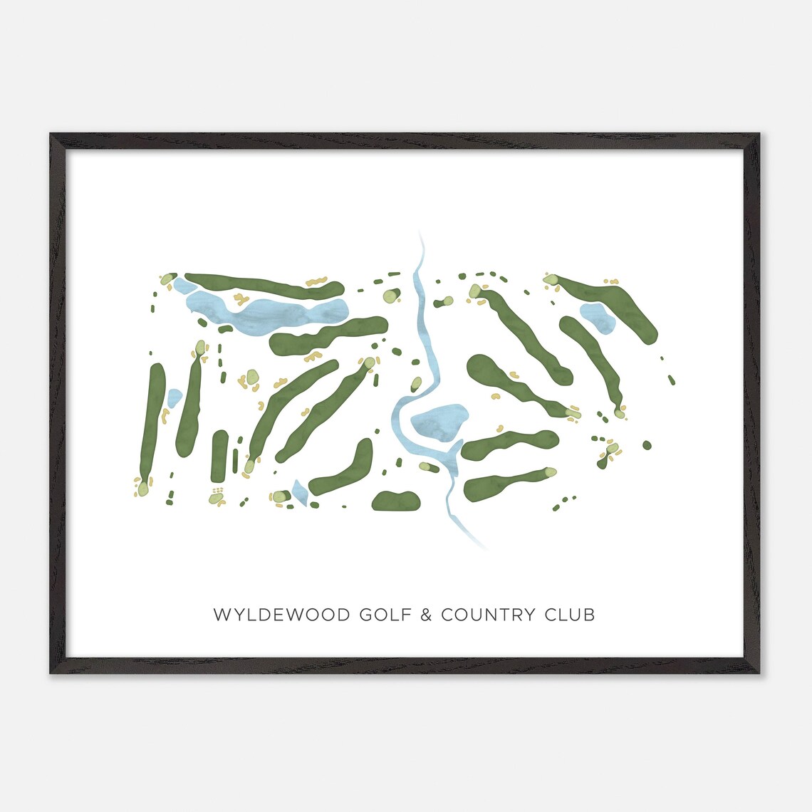 Wyldewood Golf Country Club Canada Modern Watercolor Map Poster - Image 4