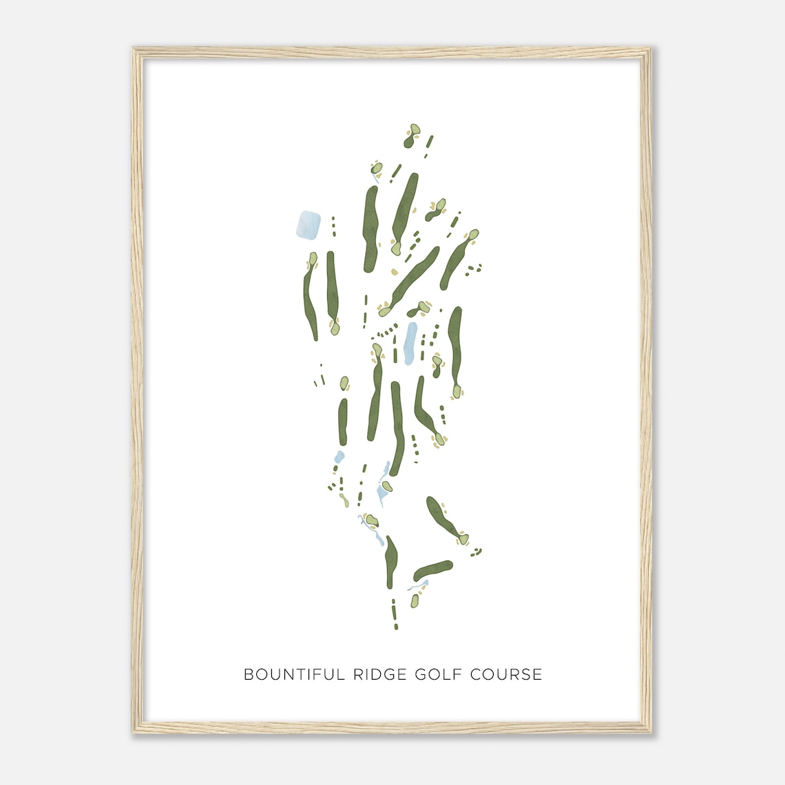 Bountiful Ridge Golf Course Modern Watercolor Map Wall Art Gift