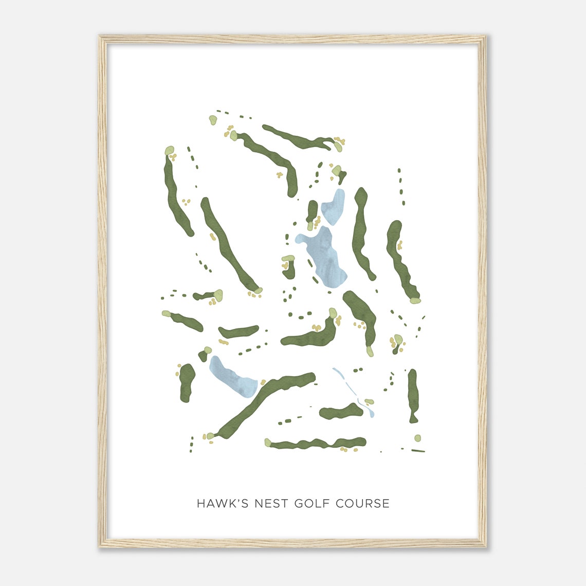 Hawks Nest Golf Course Ohio Modern Watercolor Map Golfer Gift Golf Wall Art Golf Poster Print Course Layout