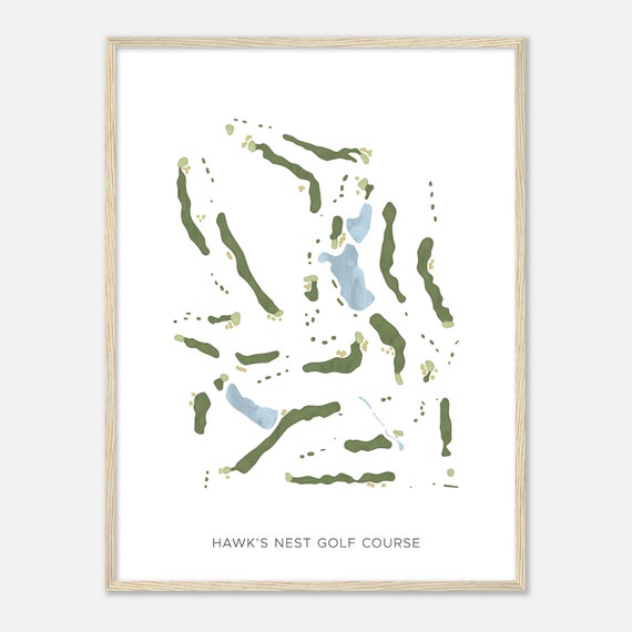 Hawks Nest Golf Course Ohio Modern Watercolor Map Golfer Gift Golf Wall Art Golf Poster Print Course Layout