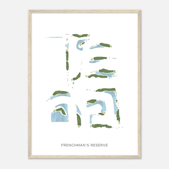 Frenchman's Reserve Modern Watercolor Golf Course Map Poster