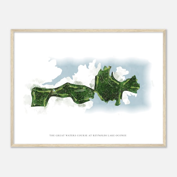 The Great Waters Course At Reynolds Lake Oconee Classic Watercolor Golf Map Poster