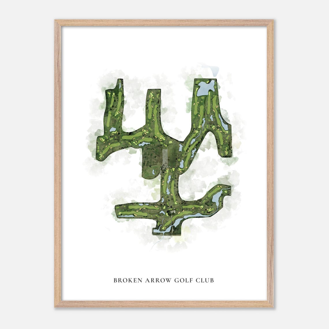 Broken Arrow Golf Club Classic Watercolor Course Map Art Poster - Image 6