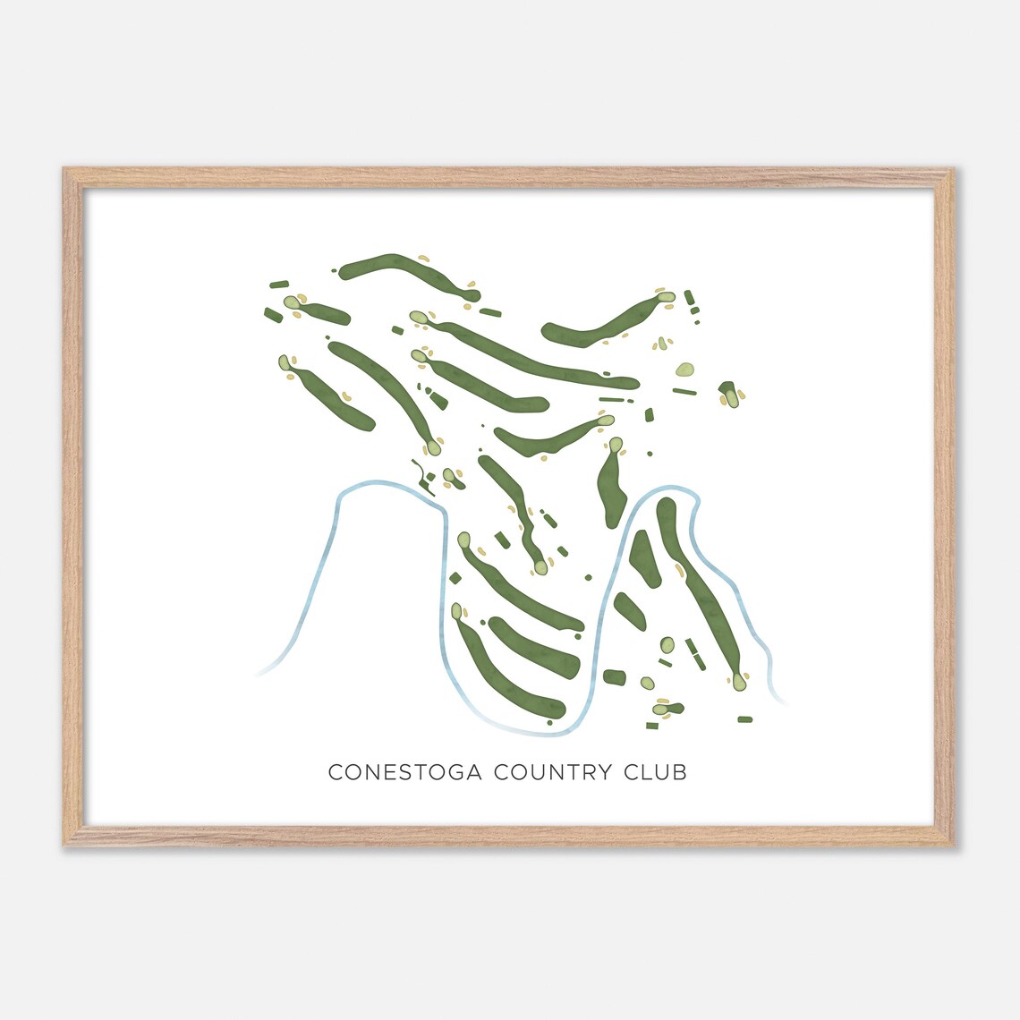 Conestoga Country Club Pennsylvania Modern Watercolor Map Poster