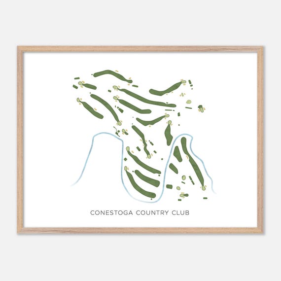 Conestoga Country Club In Lancaster Pennsylvania Modern Watercolor Map Golfer Gift Golf Wall Art Golf Poster Print Course Layout