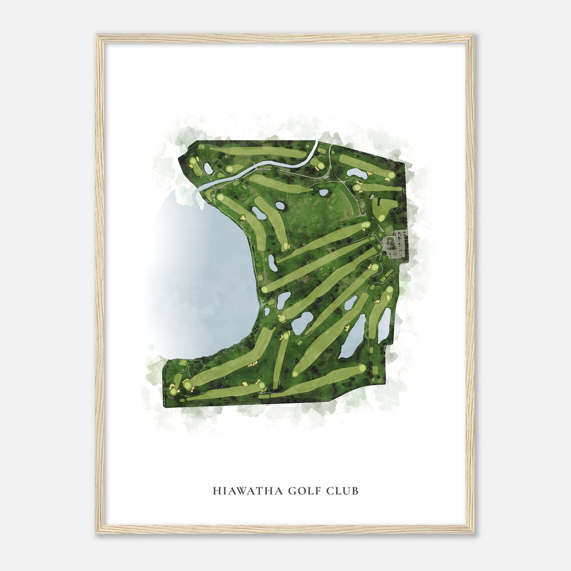 Hiawatha Golf Club Minnesota Classic Watercolor Map