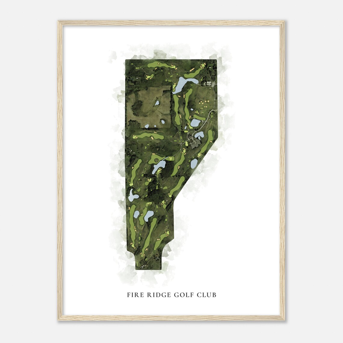 Fire Ridge Golf Club Poster Watercolor Aerial Map Golfer Gift