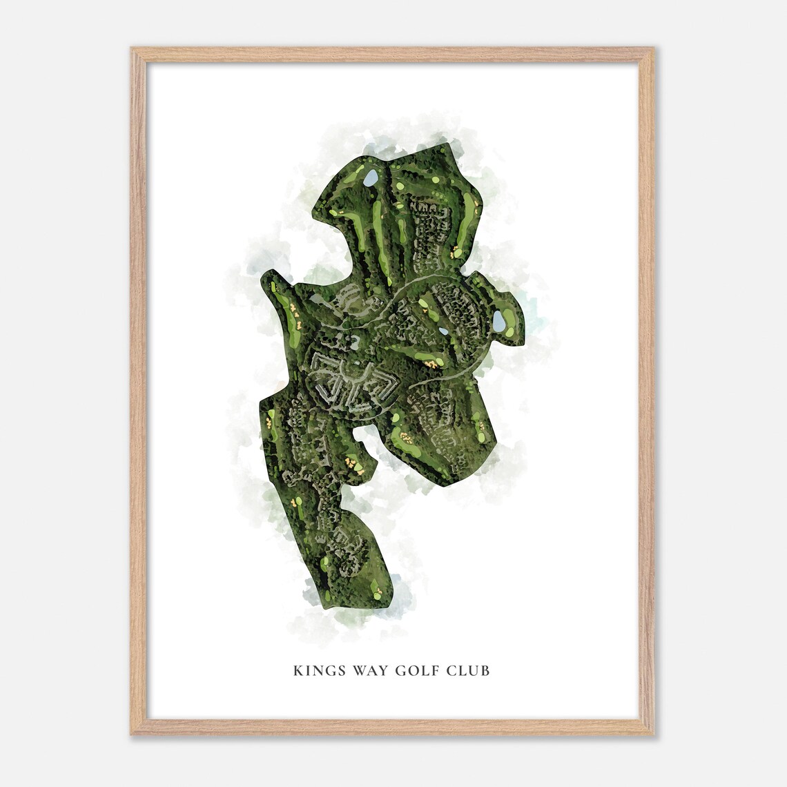 Kings Way Golf Club Massachusetts Classic Watercolor Map Poster - Image 6