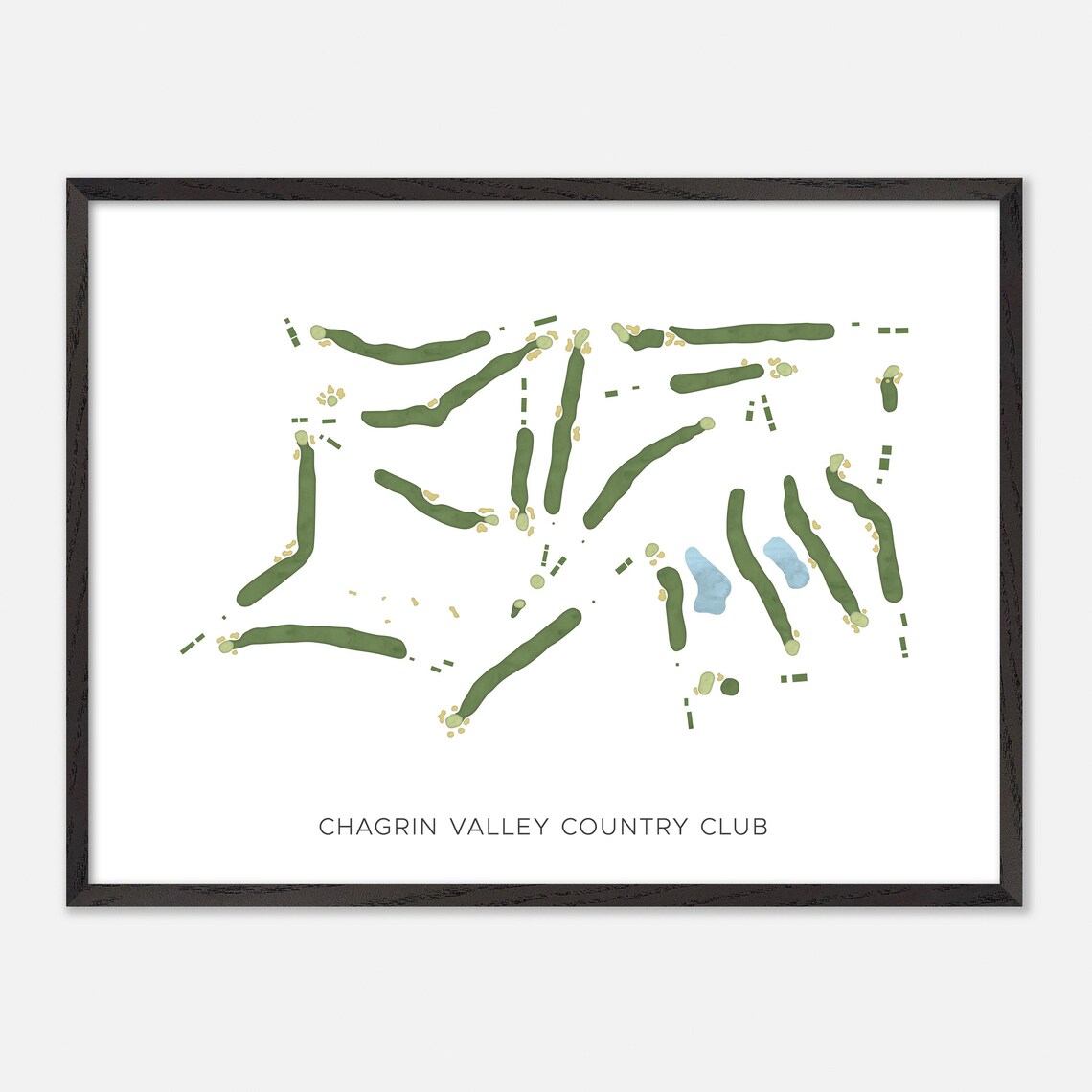 Chagrin Valley Country Club Ohio Minimalist Watercolor Map Poster - Image 4