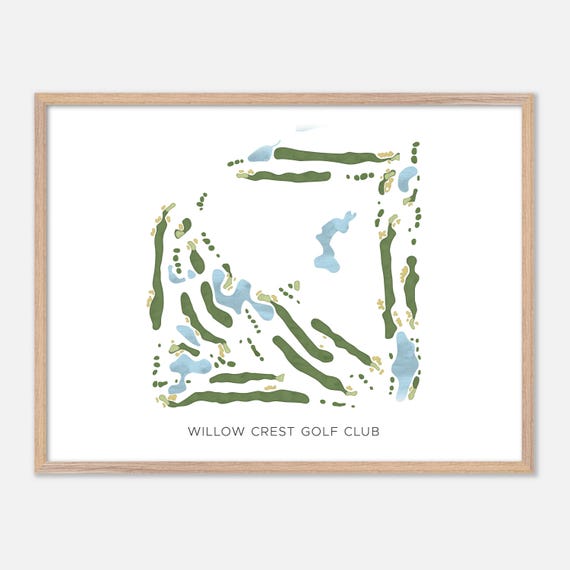 Willow Crest Golf Club In Oak Brook Illinois Modern Watercolor Map Golfer Gift Golf Wall Art Golf Poster Print Course Layout