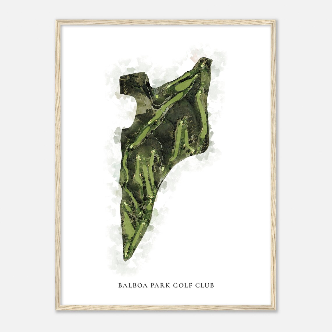 Balboa Park Golf Club Classic Full Color Watercolor Course Map Poster - Image 2