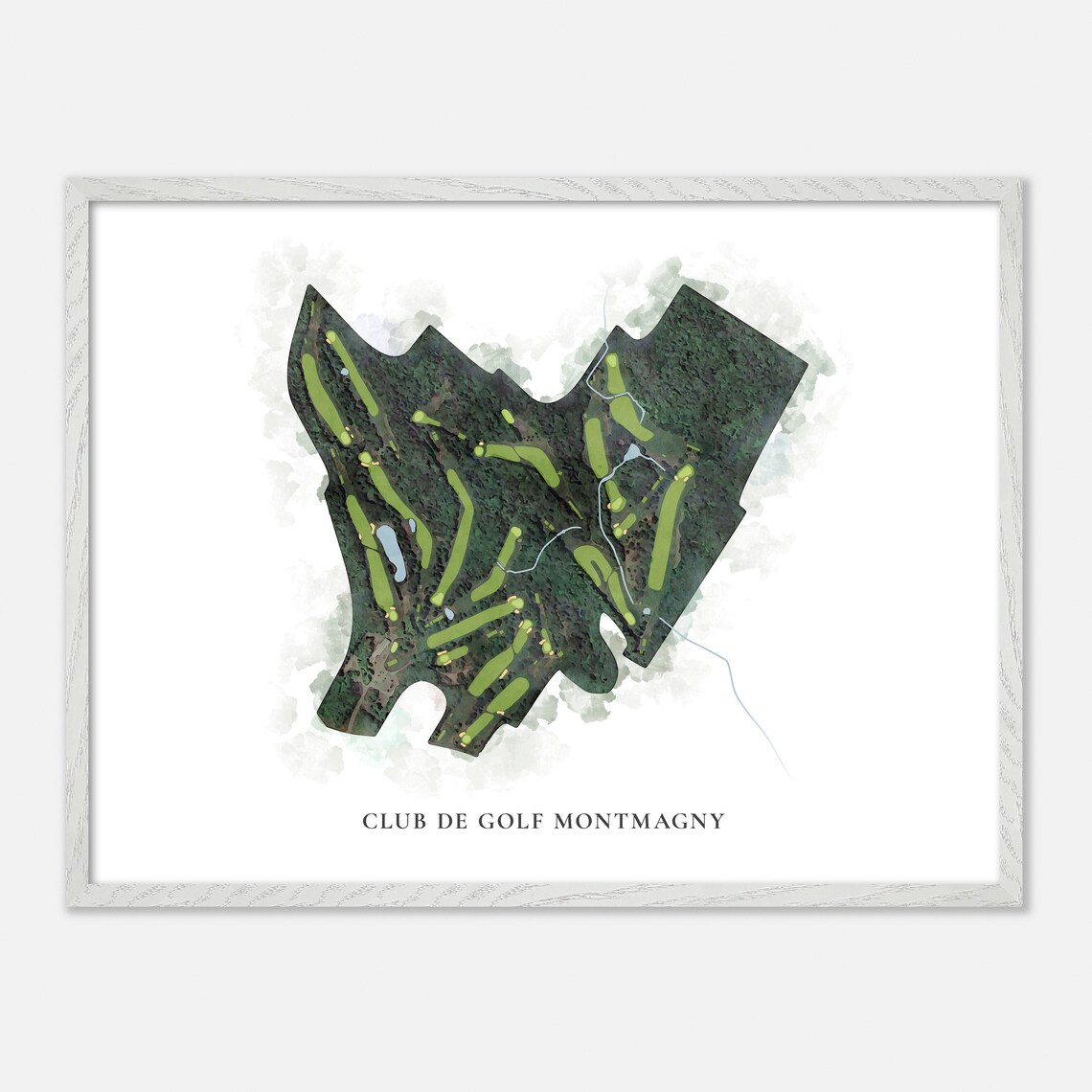 Club de Golf Montmagny Montmagny Canada Classic Watercolor Course Map Poster - Image 3