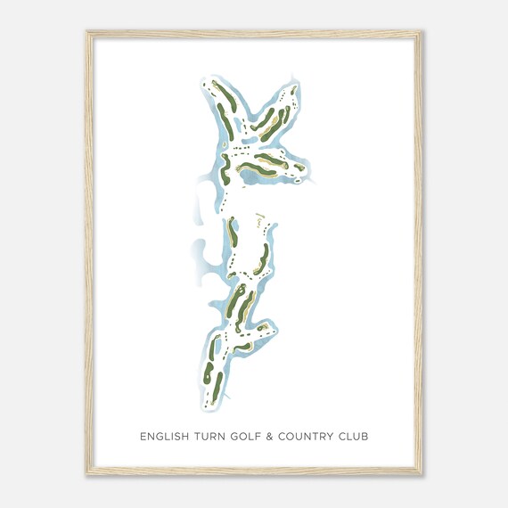 English Turn Golf and Country Club Modern Watercolor Map Poster