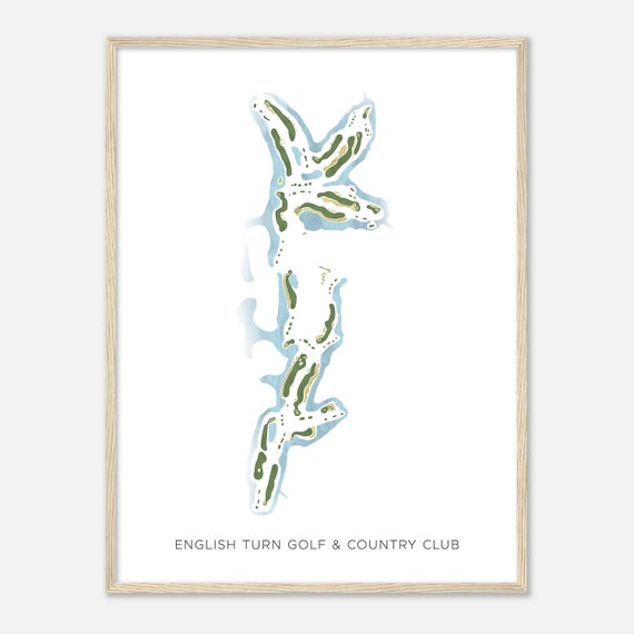 English Turn Golf Country Club Louisiana Modern Watercolor Map Golfer Gift Golf Wall Art Golf Poster Print Course Layout