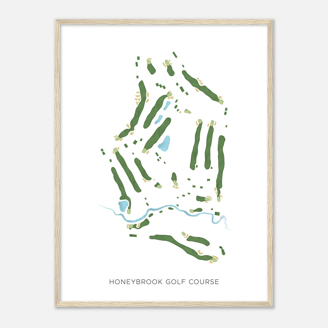 Honeybrook Golf Course Modern Minimalist Course Map Art Poster - Image 2