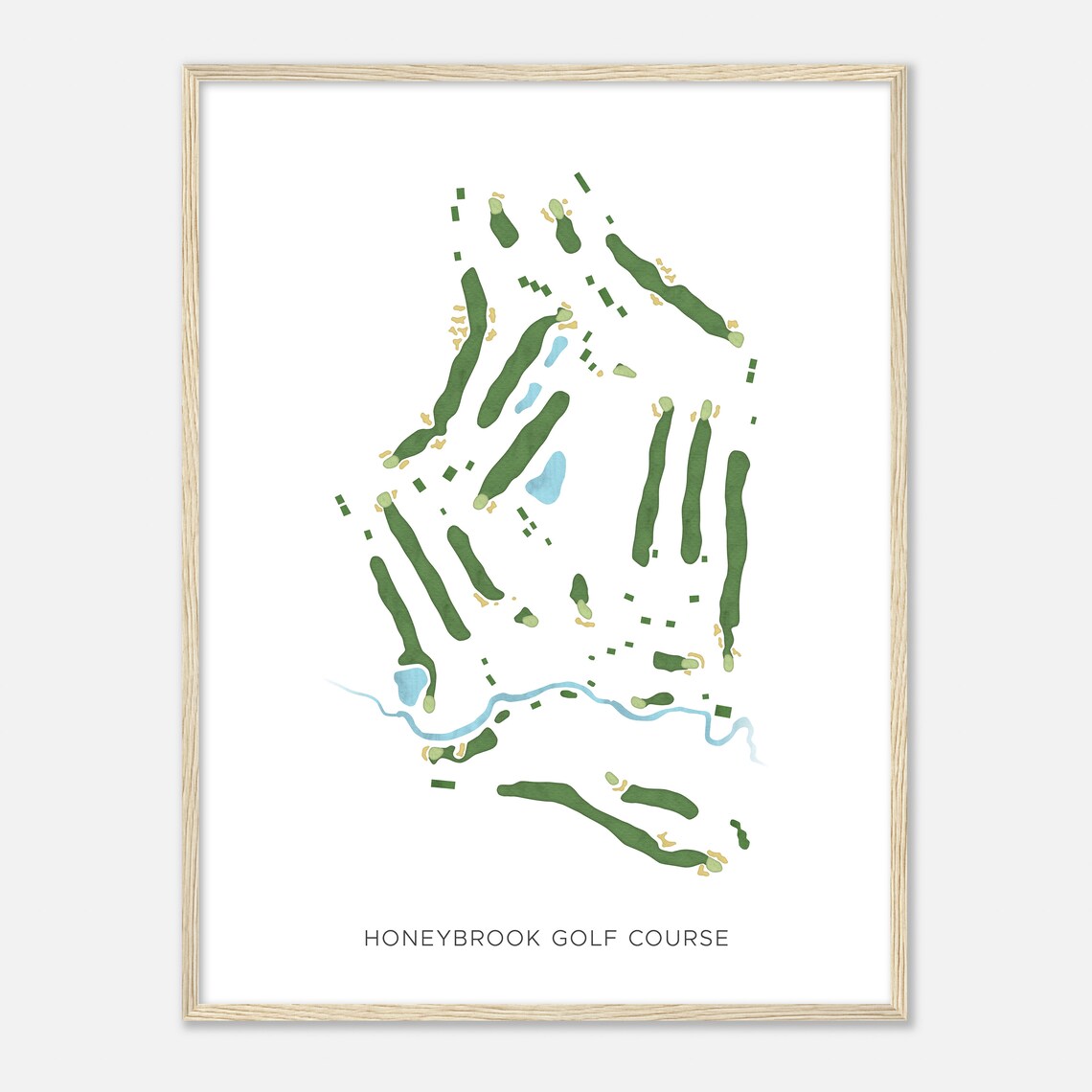 Honeybrook Golf Course Pennsylvania Modern Watercolor Map Golfer Gift Golf Wall Art Golf Poster Print Course Layout - Image 2