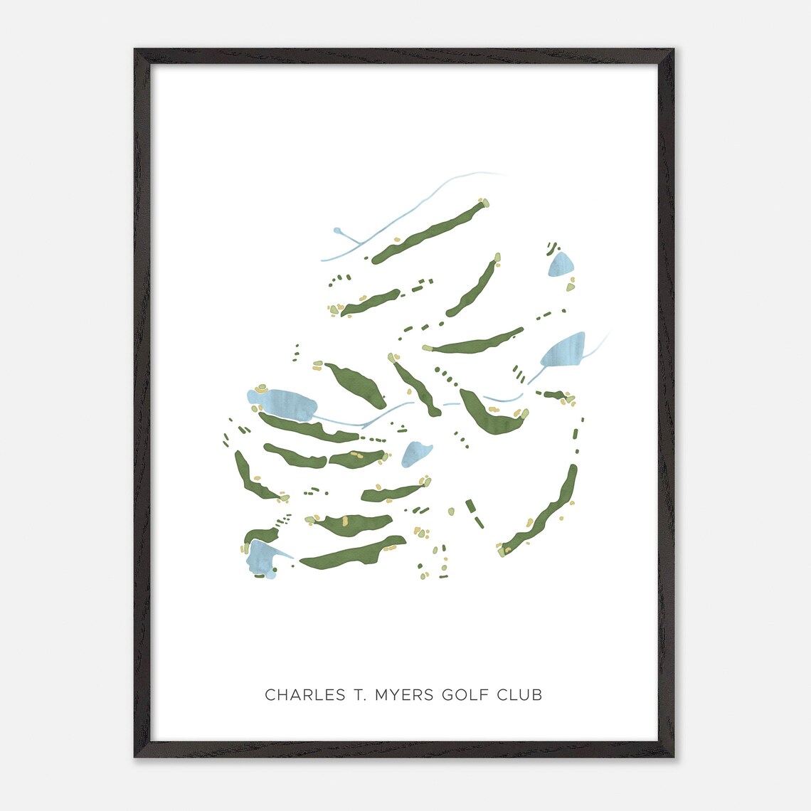 Charles T. Myers Golf Club Charlotte NC Modern Minimalist Golf Poster - Image 3