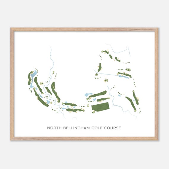 North Bellingham Golf Course In Bellingham Washington Modern Watercolor Map Golfer Gift Golf Wall Art Golf Poster Print