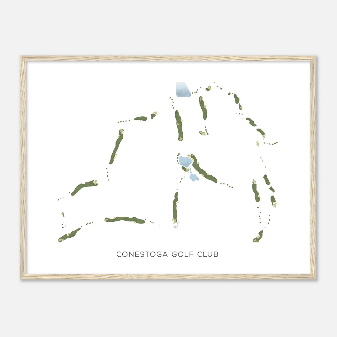 Conestoga Golf Club Nevada Modern Minimalist Watercolor Map Poster