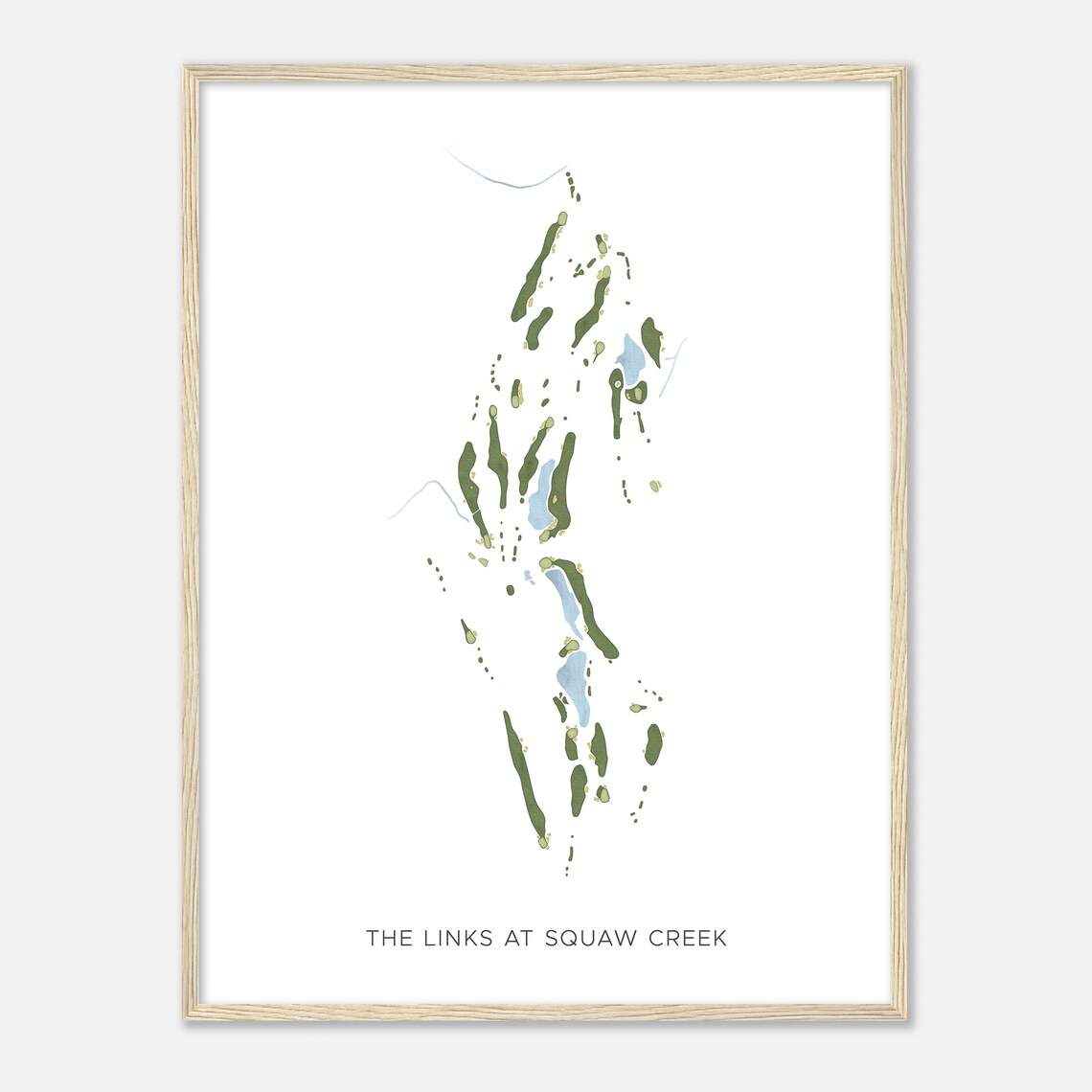 The Links At Squaw Creek, Watercolor Map Golf Art - Image 2