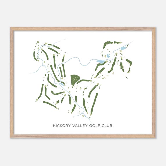 Hickory Valley Golf Club In Gilbertsville Pennsylvania Modern Watercolor Map Golfer Gift Golf Wall Art Golf Poster Print